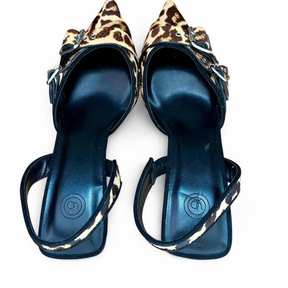 Leopard Print Kitten Heels Y2K Urban Outfitters Lizzie Slingbacks (Size 6) - Picture 3 of 5